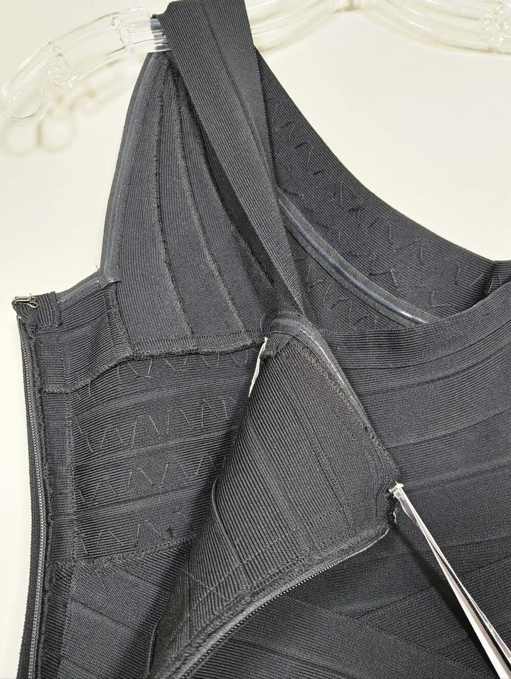 Stretta Black One-Shoulder Embellished Bodycon Dress, Size XS ~ NWT - Picture 5 of 13